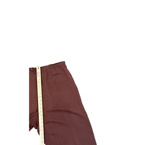 Coldwater Creek Women’s Plus W18 Linen Blend Pants Brown Straight Leg High Rise - Picture 6 of 8